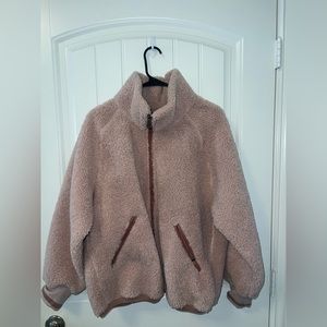 JOYLAB pink Sherpa bomber jacket